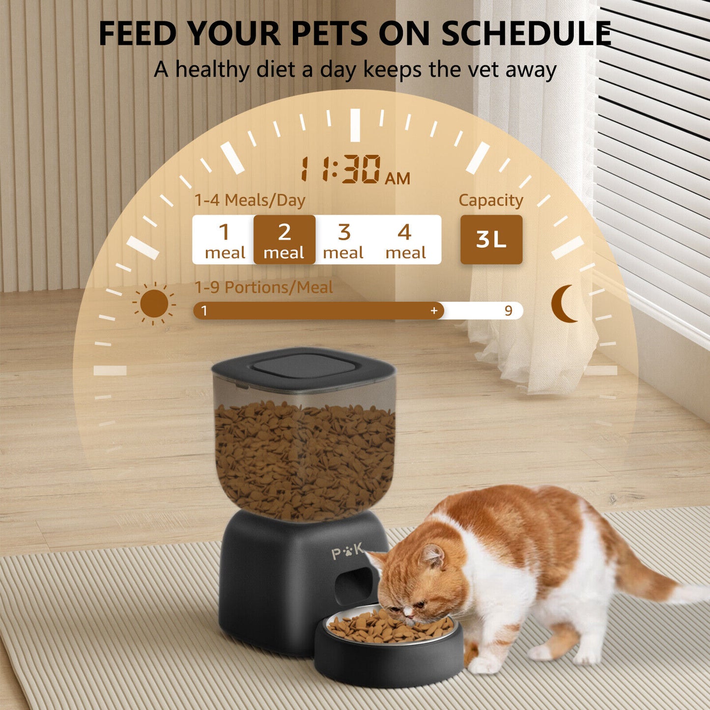 Automatischer Futter- und Wasserspender für Katzen und Hunde mit Filterfunktion