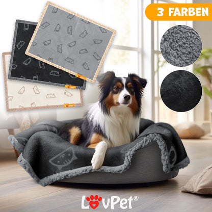 LOVPET® Hunde Decke Wasserdicht Haustier Trockenbett Fleece, 3X Spielzeugknoch