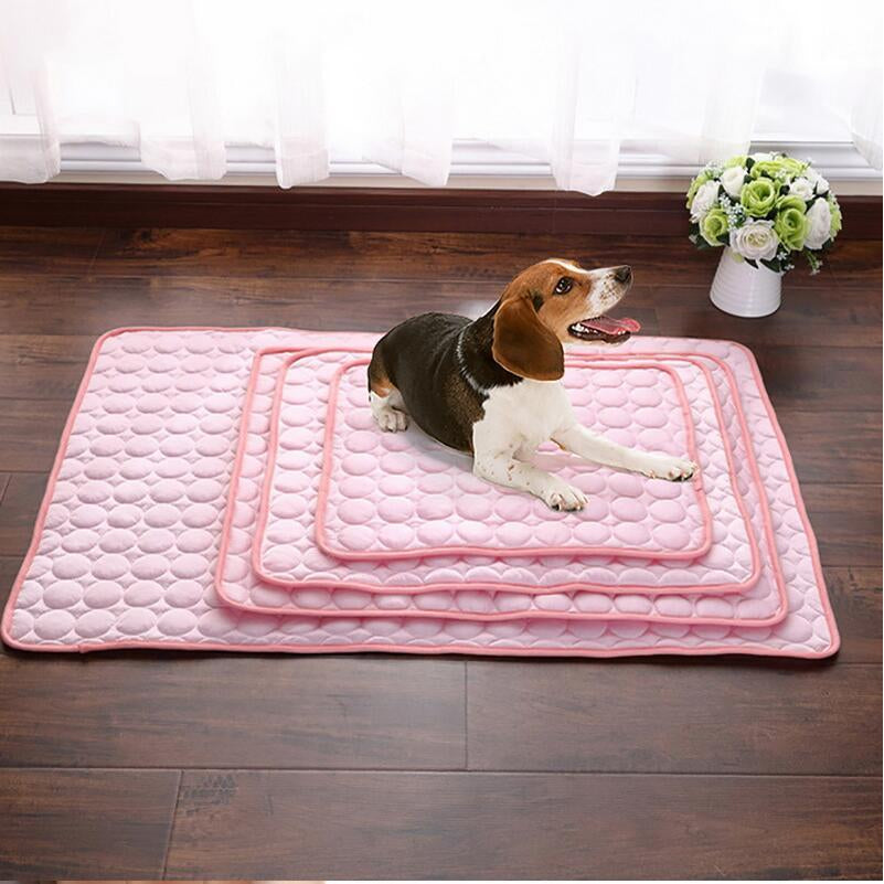 Cooling Ice Silk Pet Bed for Dogs and Cats - Summer Comfort Pad
