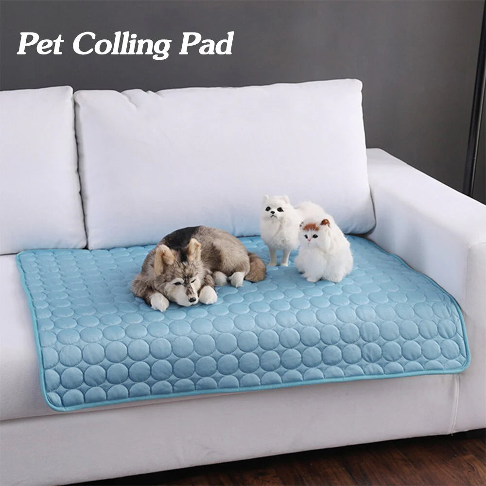 Cooling Ice Silk Pet Bed for Dogs and Cats - Summer Comfort Pad