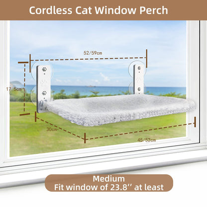 Cordless Indoor Cat Hammock - Foldable Window Perch for Pets