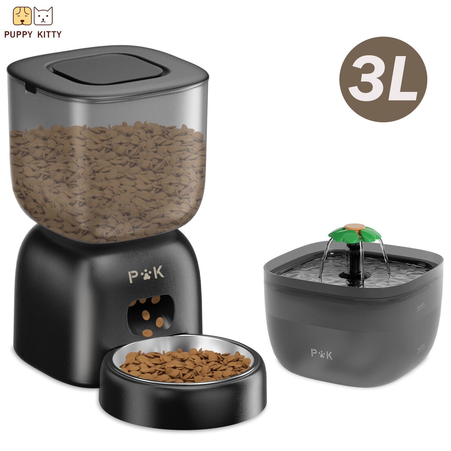 Automatischer Futter- und Wasserspender für Katzen und Hunde mit Filterfunktion