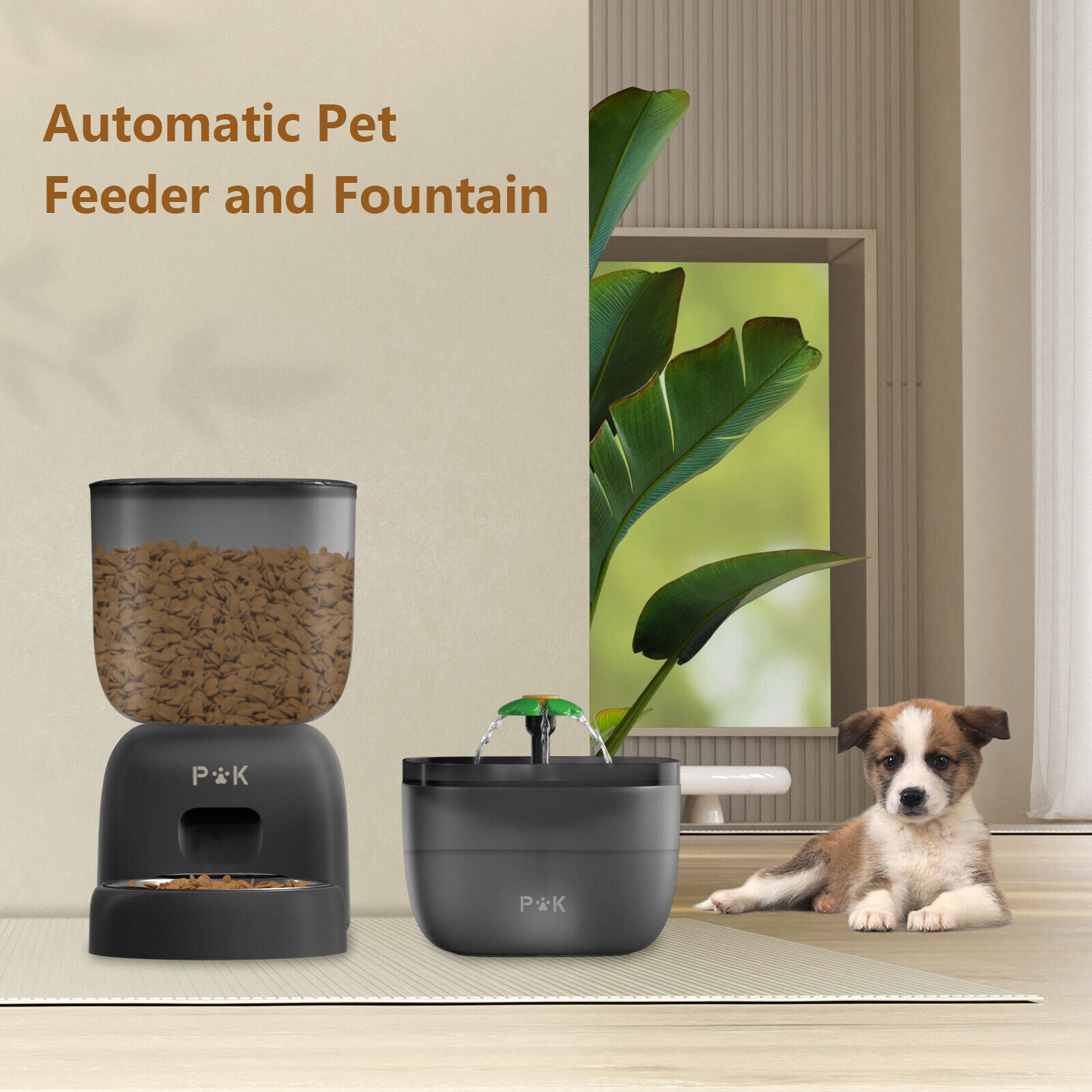 Automatischer Futter- und Wasserspender für Katzen und Hunde mit Filterfunktion