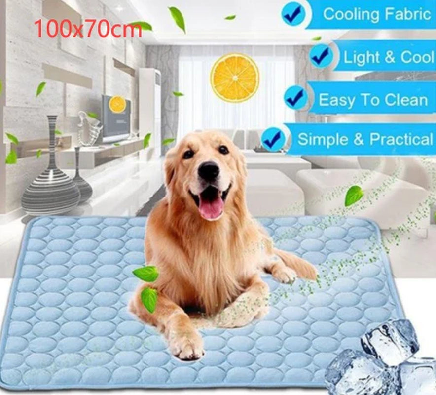 Cooling Ice Silk Pet Bed for Dogs and Cats - Summer Comfort Pad