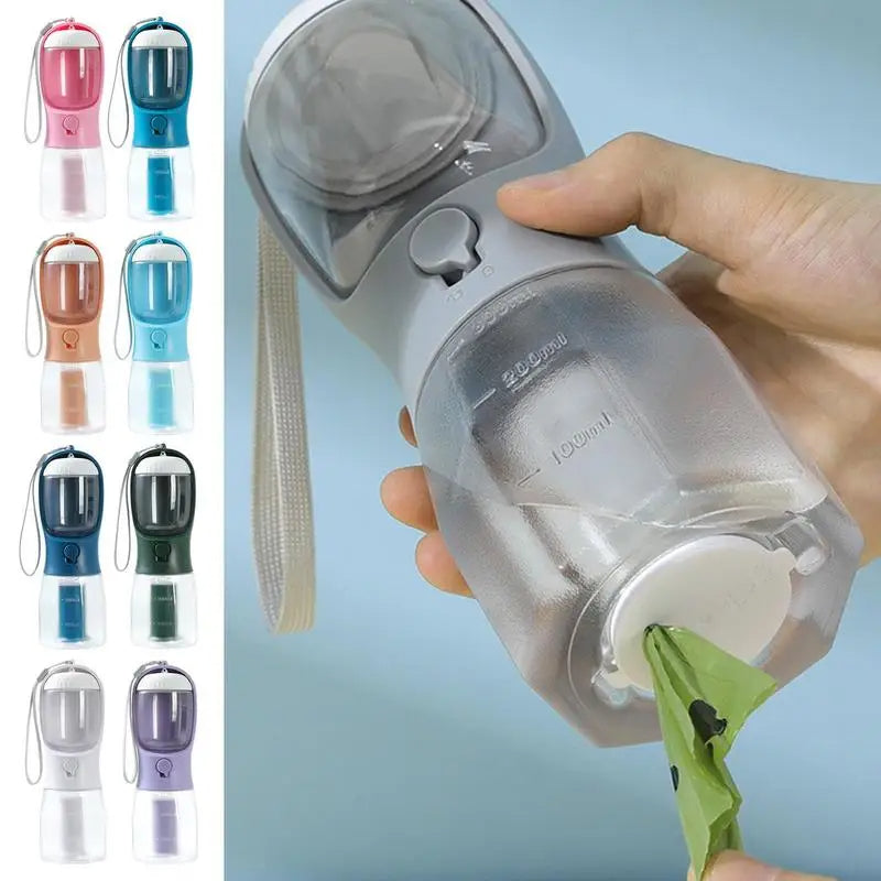 Three-in-One Portable Dog Water Cup with Food and Waste Bag - Multi-Functional Pet Supplies